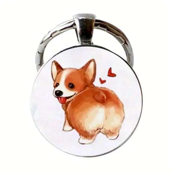 Independent Accessories - Stainless Steel CORGI Dog Keychain Key Ring Accessory